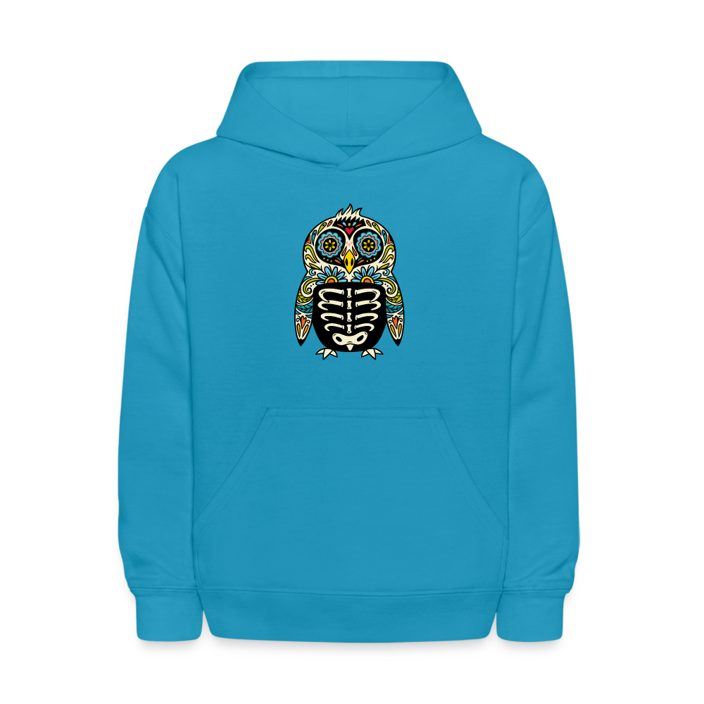 Kids' Hoodie "Colorful Owl" - turquoise