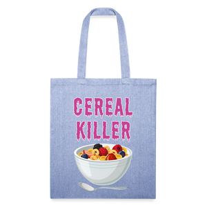 Recycled Tote Bag "Cereal Killer" - light Denim