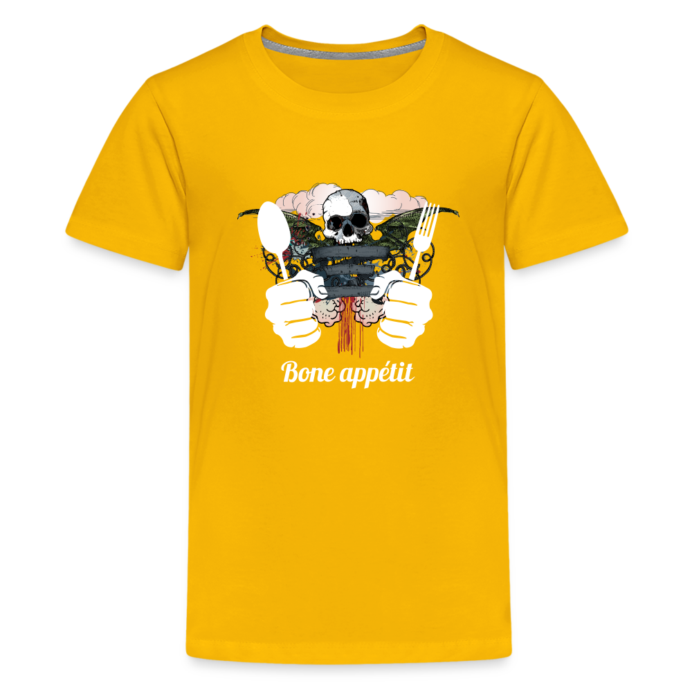 Kids' Premium T-Shirt "Bone appétit" - sun yellow