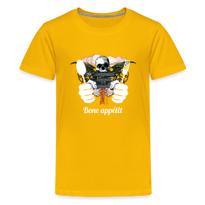 Kids' Premium T-Shirt "Bone appétit" - sun yellow