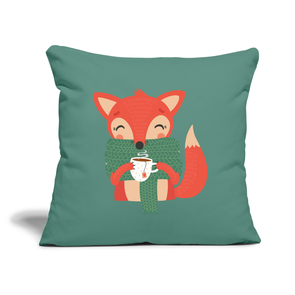 Throw Pillow Cover 18” x 18” "Cozy time" - cypress green