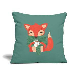 Throw Pillow Cover 18” x 18” "Cozy time" - cypress green