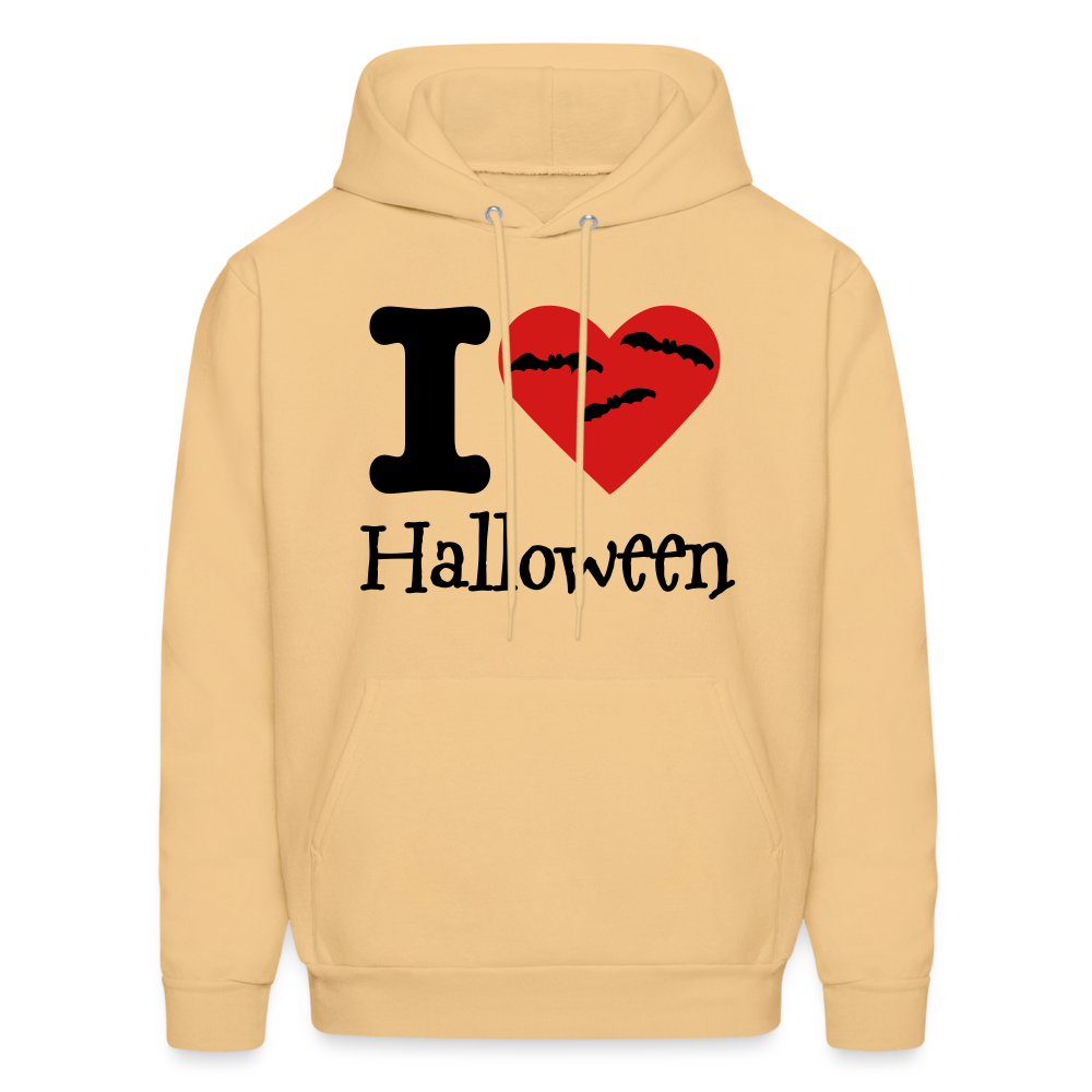 Men's Hanes Hoodie "I Love Halloween" - light yellow