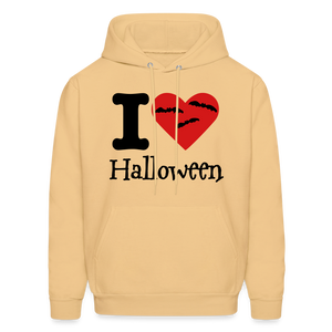 Men's Hanes Hoodie "I Love Halloween" - light yellow