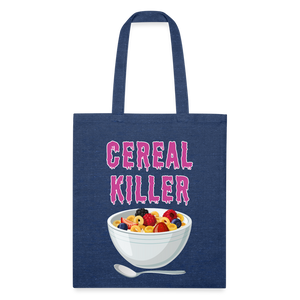 Recycled Tote Bag "Cereal Killer" - heather navy