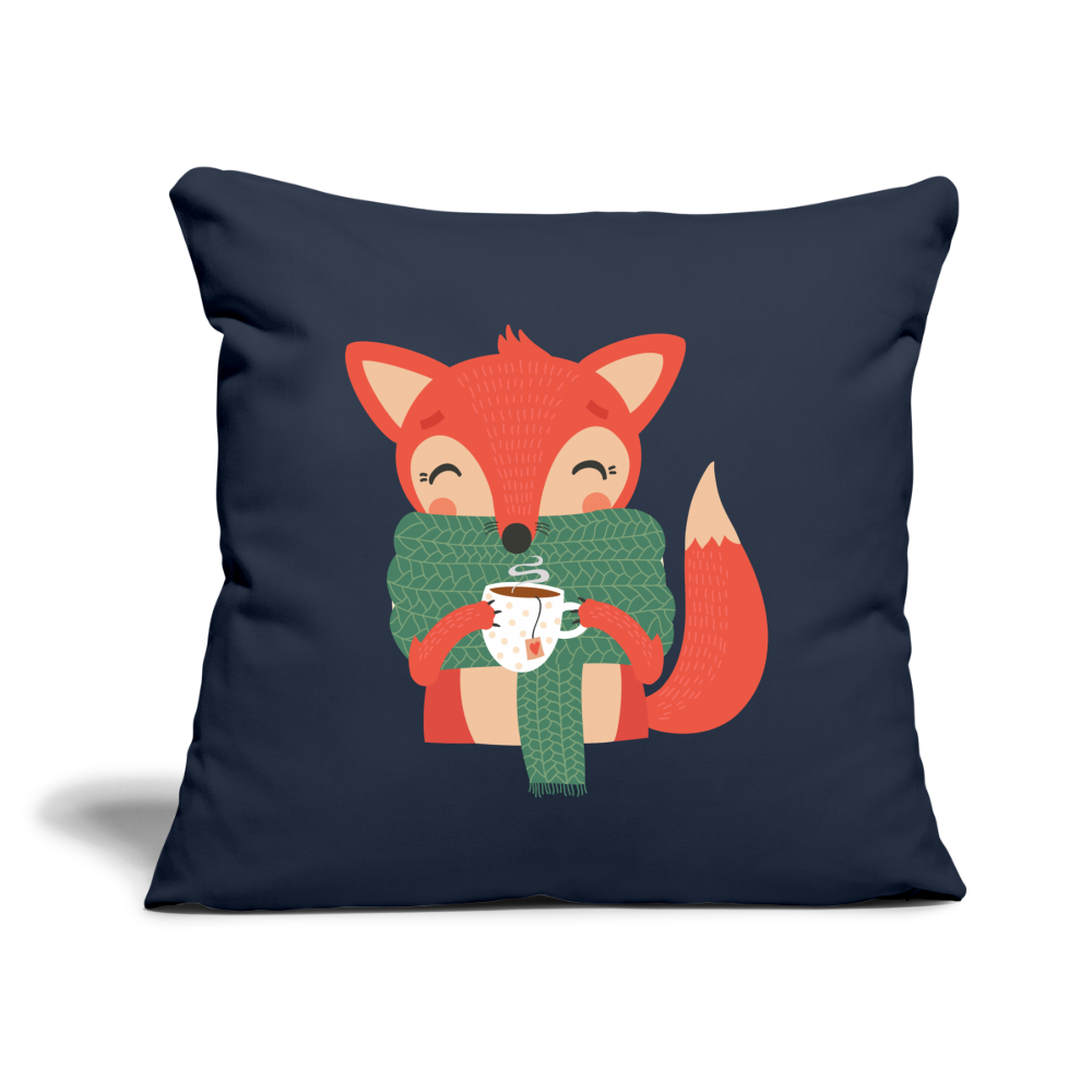 Throw Pillow Cover 18” x 18” "Cozy time" - navy