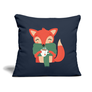 Throw Pillow Cover 18” x 18” "Cozy time" - navy