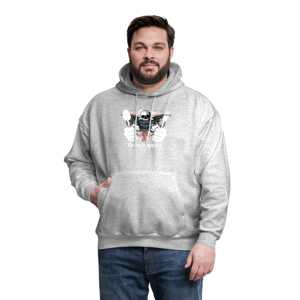 Men's Hanes Hoodie "Bone appétit" - heather gray