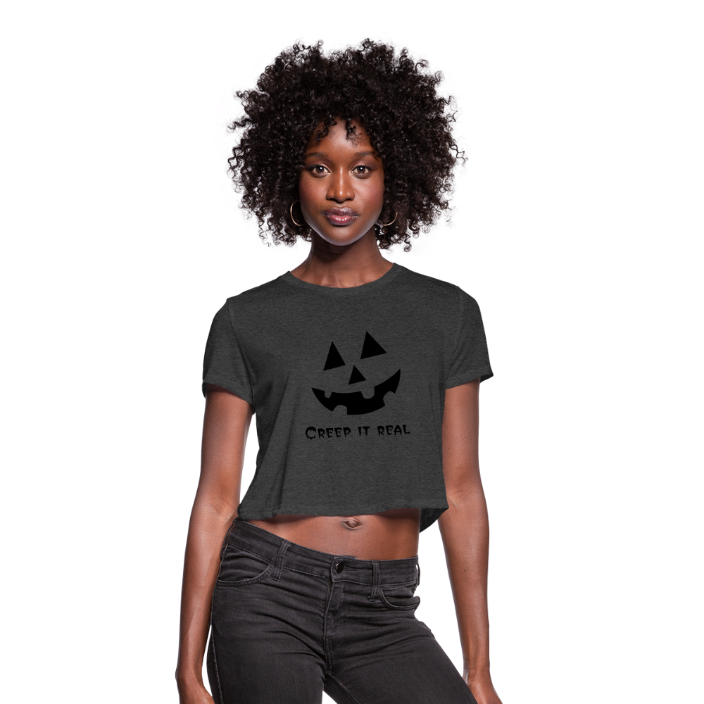 Women's Cropped T-Shirt "Jack-o'-lantern" 🎃 - deep heather