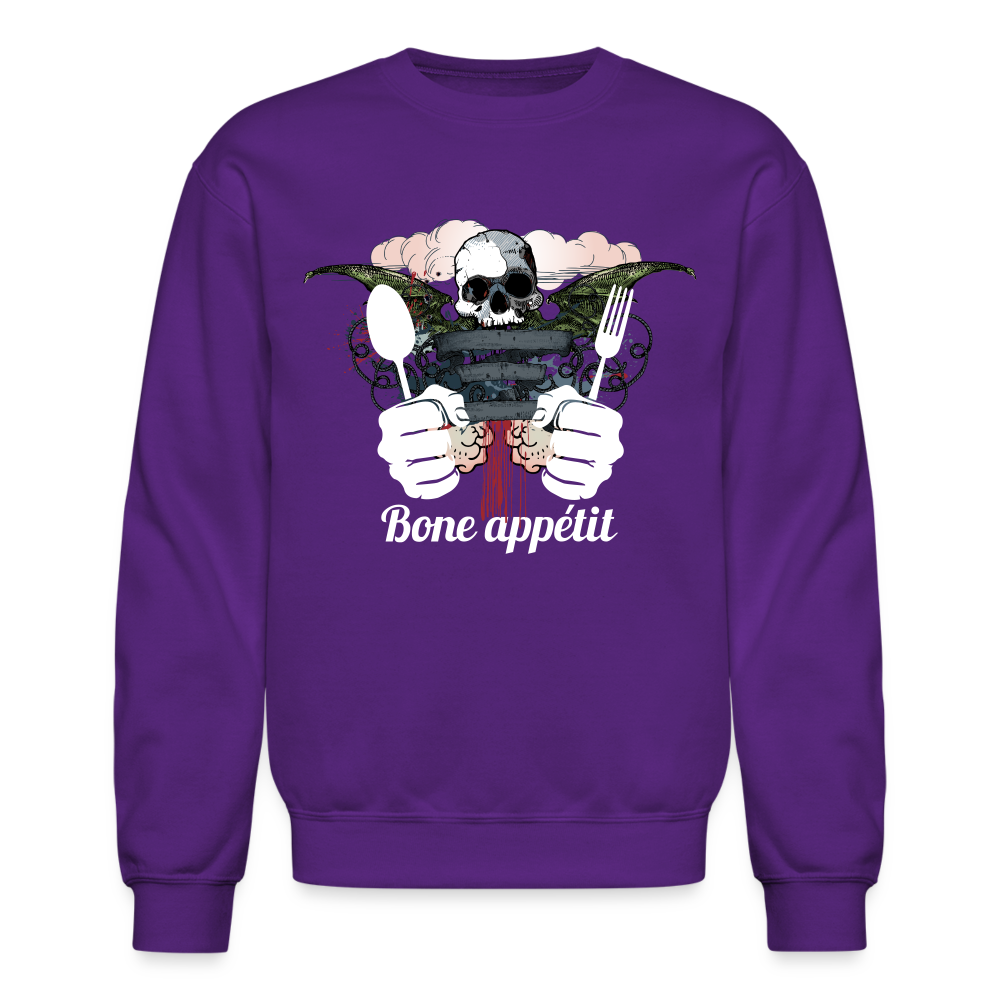 Crewneck Sweatshirt "Bone appétit" - purple