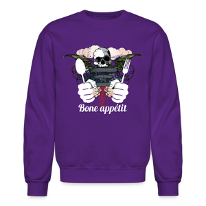 Crewneck Sweatshirt "Bone appétit" - purple