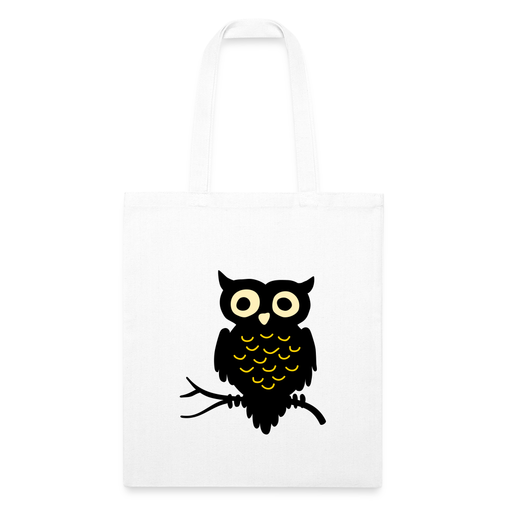 Recycled Tote Bag "Cute Owl" - white