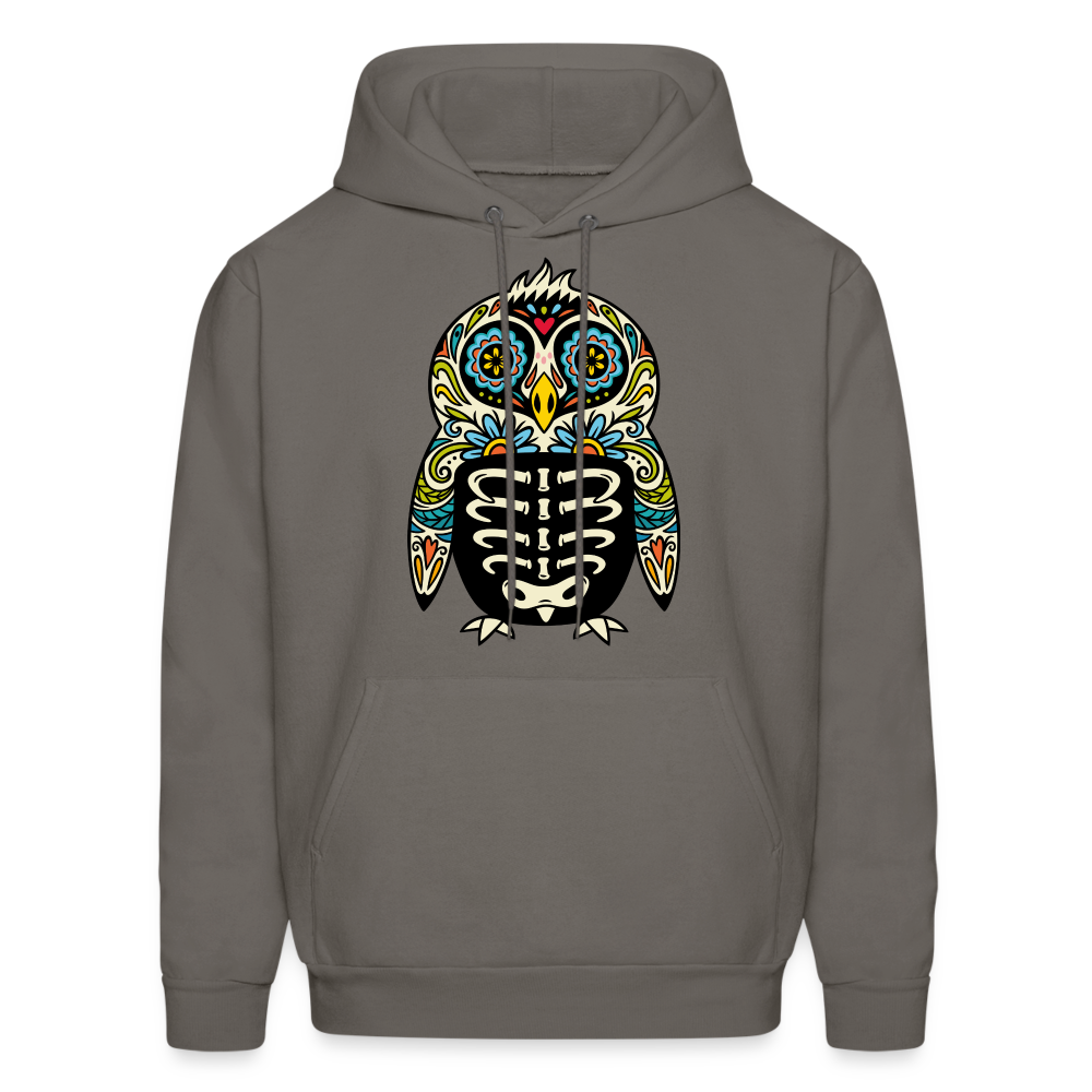 Men's Hoodie "Colorful Owl" - asphalt gray