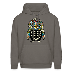 Men's Hoodie "Colorful Owl" - asphalt gray