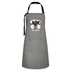 Artisan Apron "Bone appétit" - gray/black