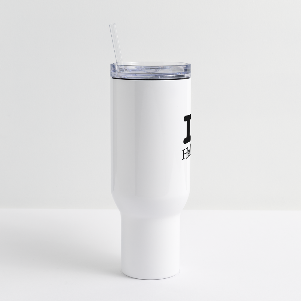 40 oz Travel Tumbler "I Love Halloween" - white