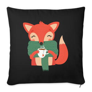 Throw Pillow Cover 18” x 18” "Cozy time" - black