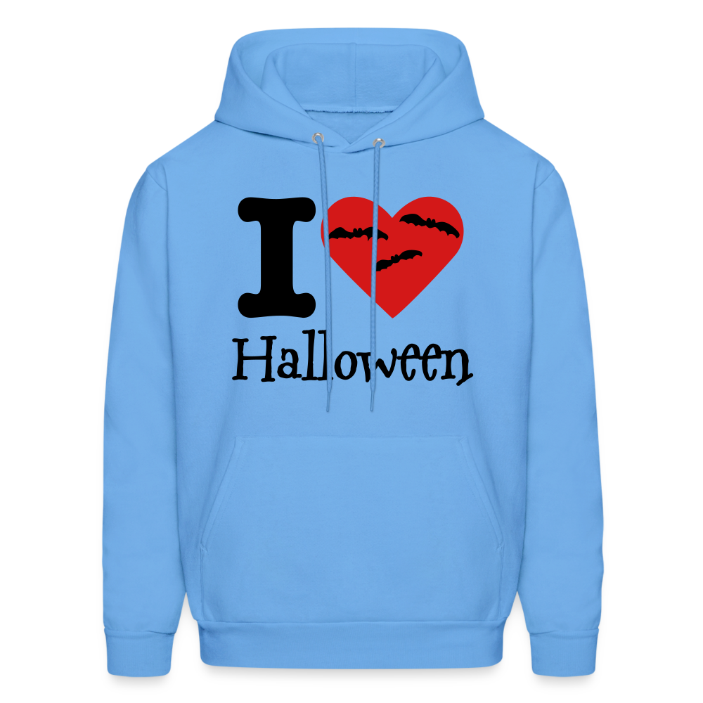 Men's Hanes Hoodie "I Love Halloween" - carolina blue