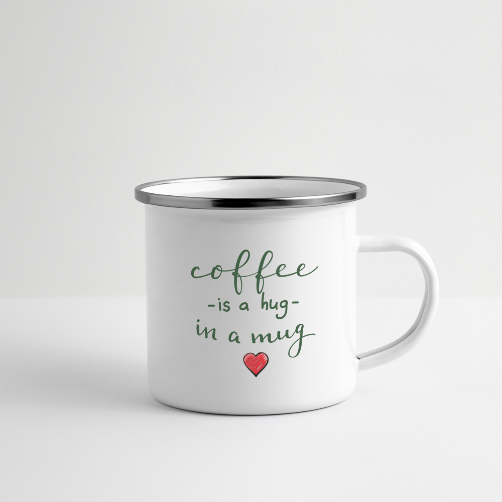 Camper Mug "Coffee is a Hug in a Mug" - white