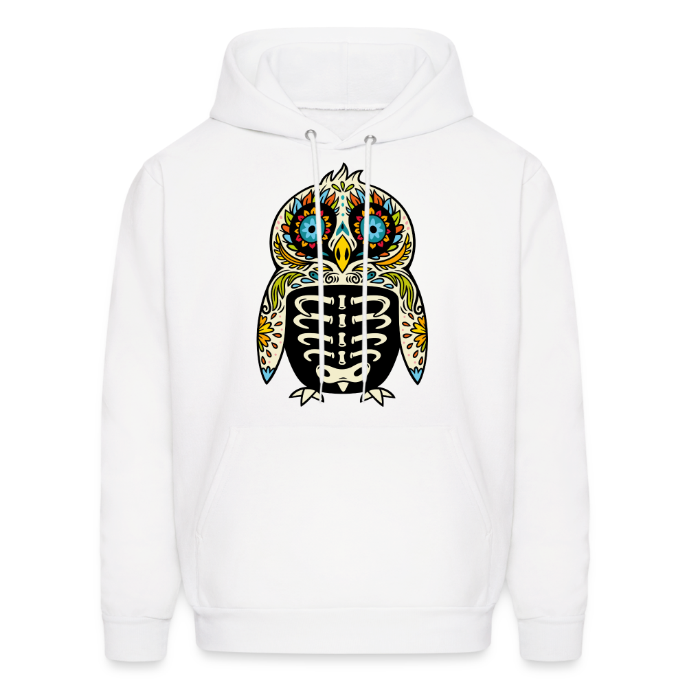 Men's Hoodie "Colorful Owl Blue Eyes" - white