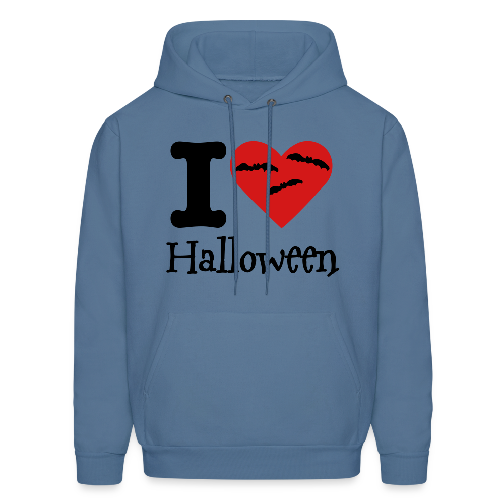 Men's Hanes Hoodie "I Love Halloween" - denim blue