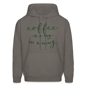 Men's Hoodie "Coffee is a hug in a Mug" - asphalt gray