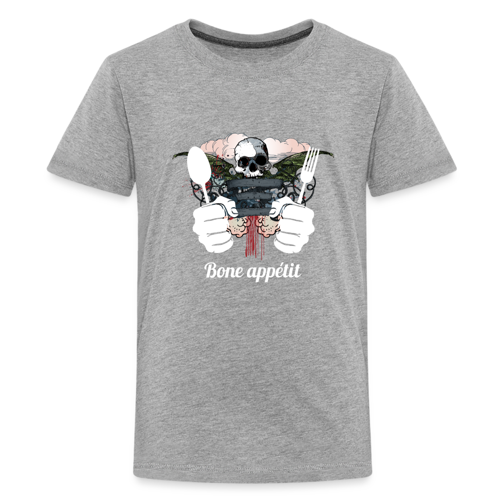 Kids' Premium T-Shirt "Bone appétit" - heather gray