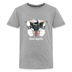 Kids' Premium T-Shirt "Bone appétit" - heather gray