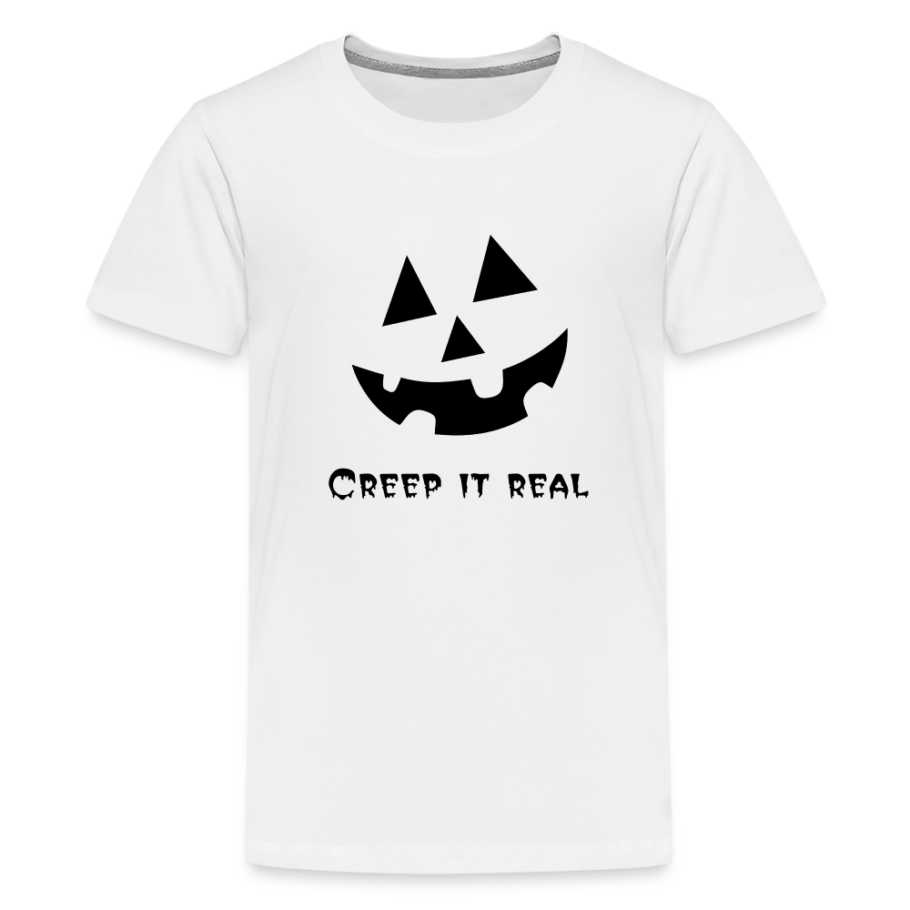 Kids' Premium T-Shirt "Jack-o'-lantern" 🎃 - white