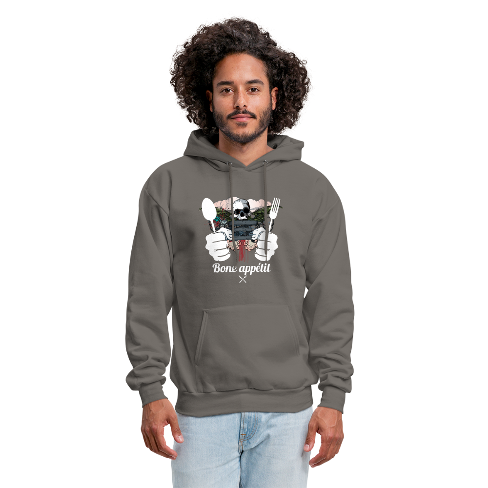 Men's Hanes Hoodie "Bone appétit" - asphalt gray