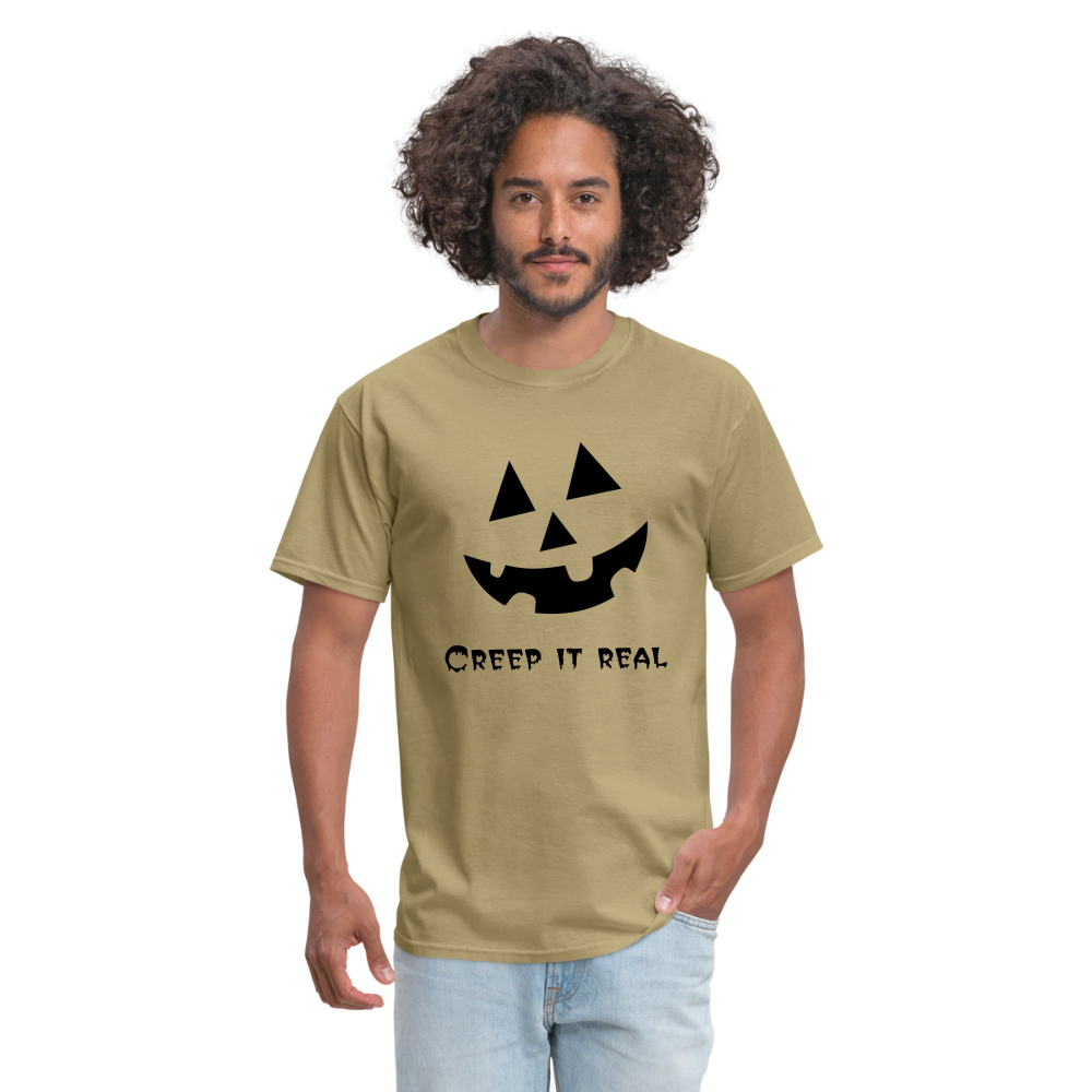 Unisex Classic T-Shirt "Jack-o'-lantern" 🎃 - khaki