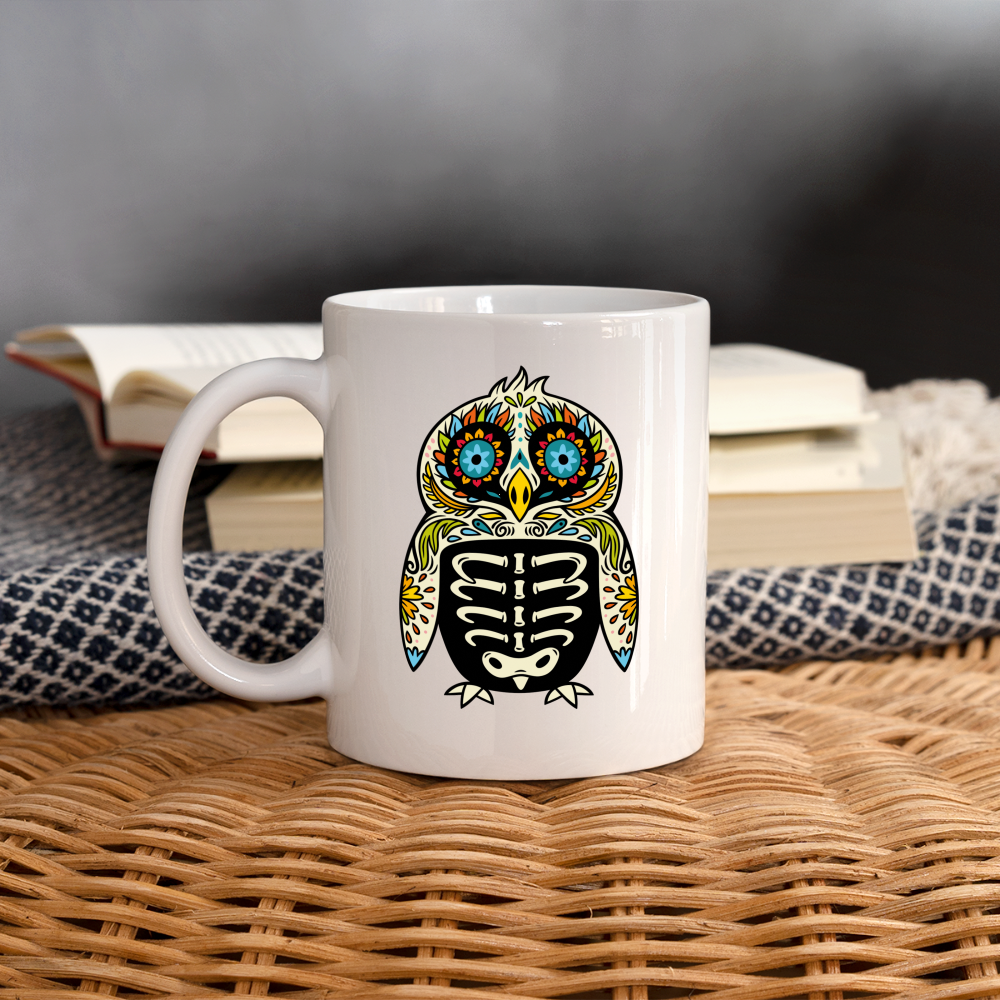 Coffee/Tea Mug "Colorful Owl Blue Eyes" - white