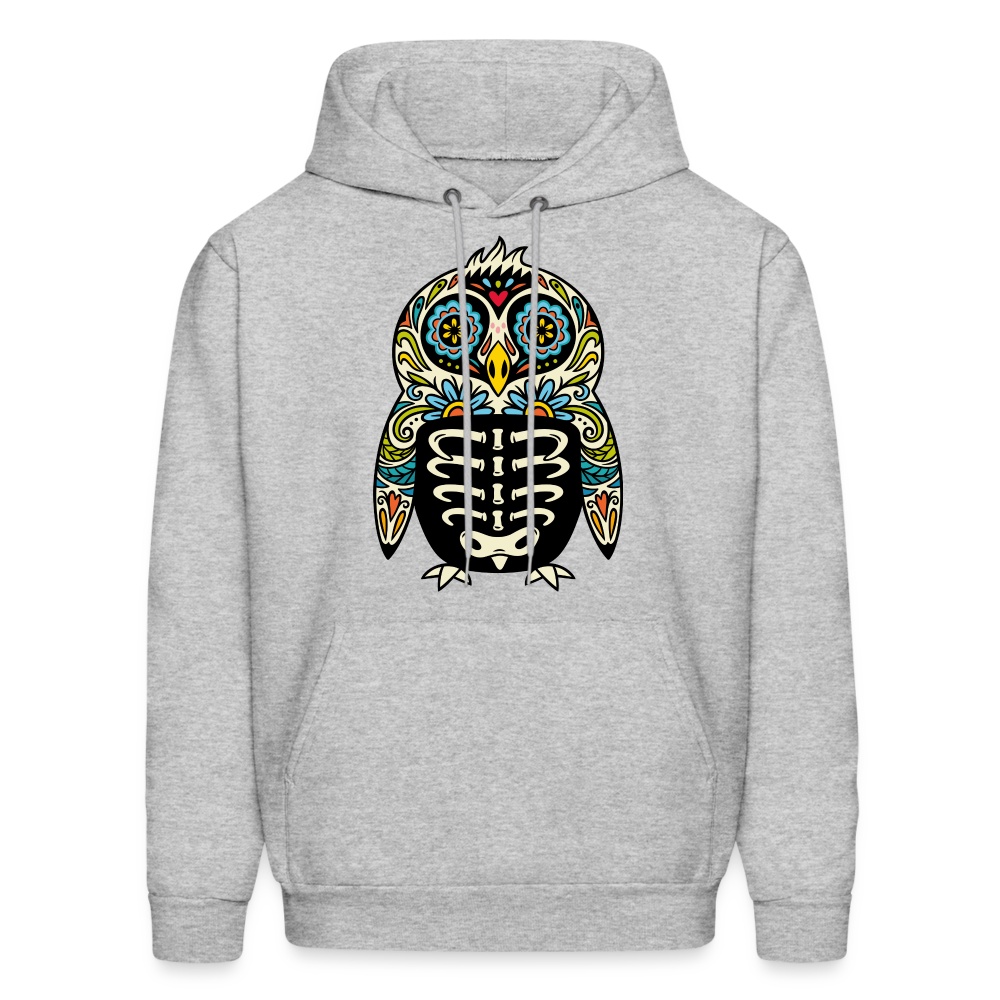 Men's Hoodie "Colorful Owl" - heather gray