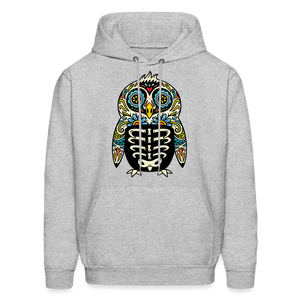 Men's Hoodie "Colorful Owl" - heather gray