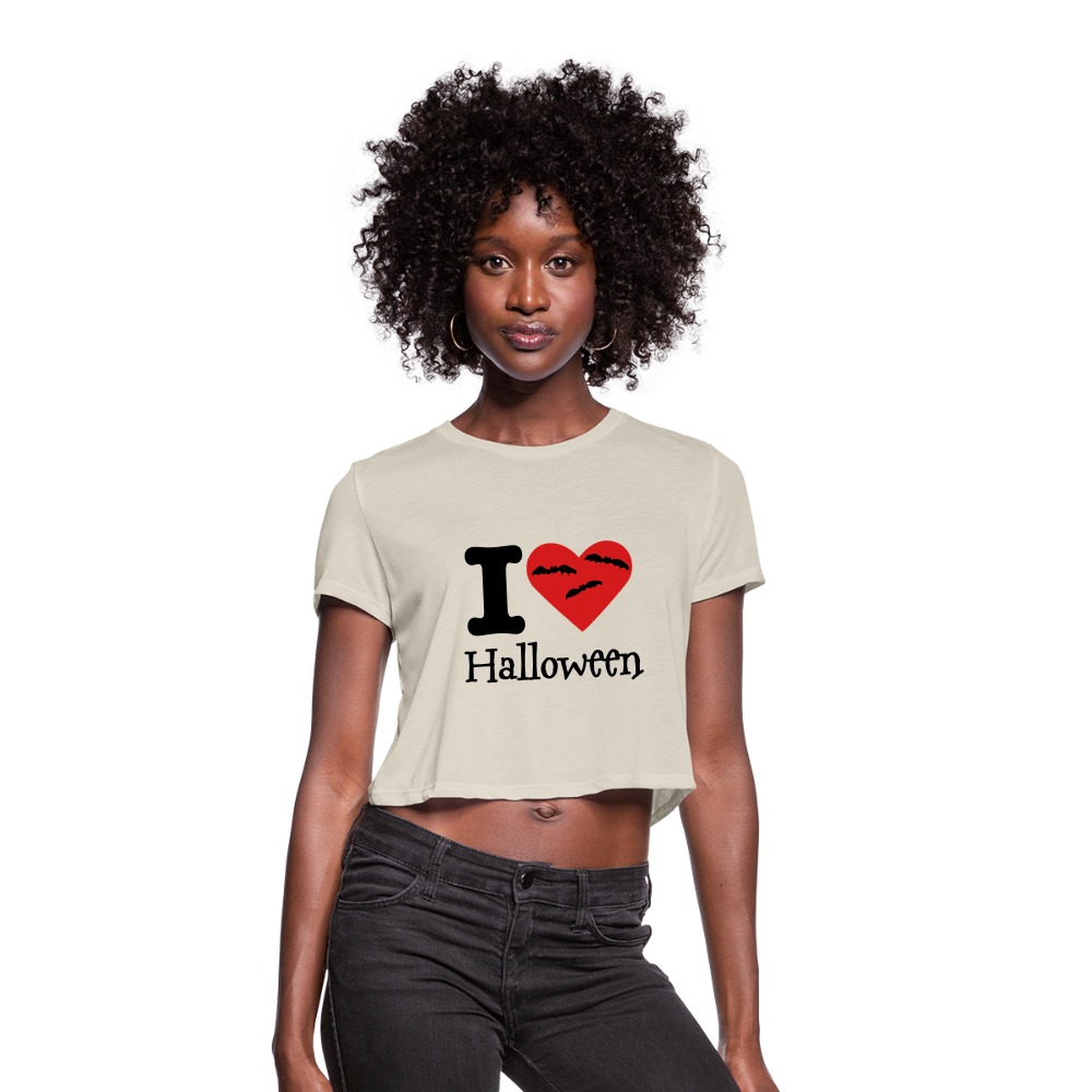 Women's Cropped T-Shirt "I Love Halloween" - dust