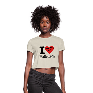 Women's Cropped T-Shirt "I Love Halloween" - dust