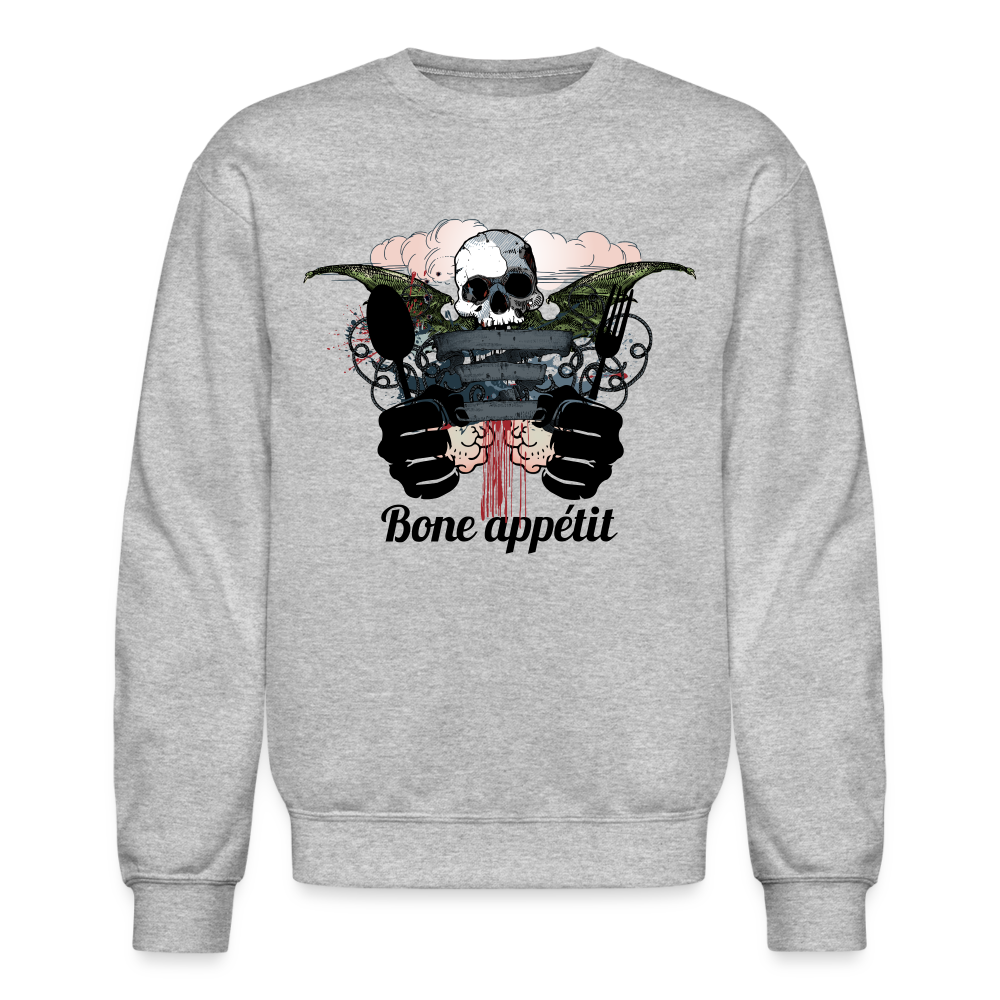 Crewneck Sweatshirt "Bone appétit" - heather gray