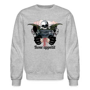 Crewneck Sweatshirt "Bone appétit" - heather gray