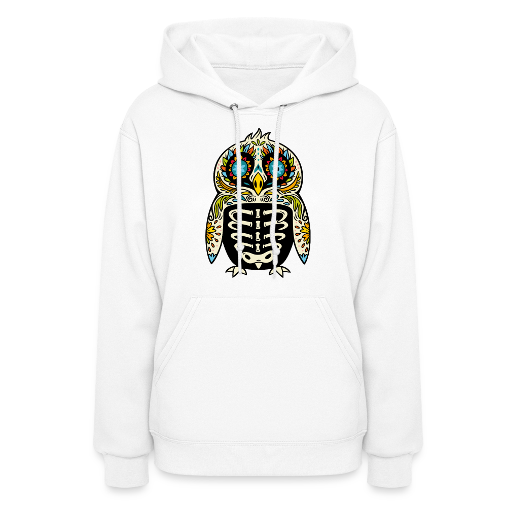 Women's Hoodie "Colorful Owl Blue Eyes" - white