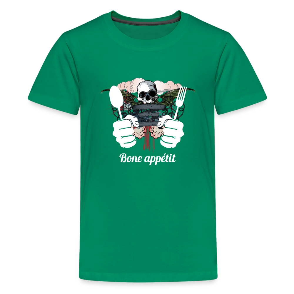 Kids' Premium T-Shirt "Bone appétit" - kelly green