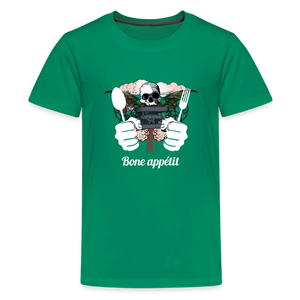 Kids' Premium T-Shirt "Bone appétit" - kelly green