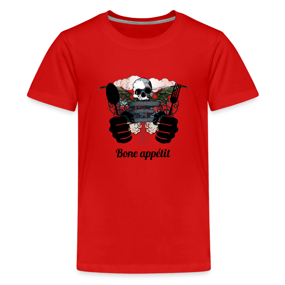 Kids' Premium T-Shirt "Bone appétit" - red