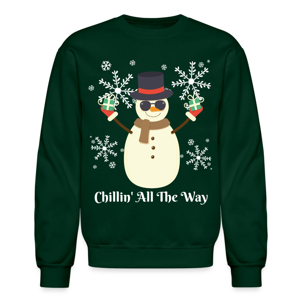 Crewneck Sweatshirt "Chillin' All The Way" - forest green