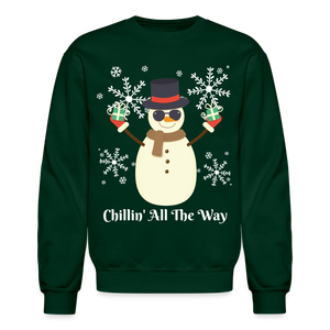 Crewneck Sweatshirt "Chillin' All The Way" - forest green