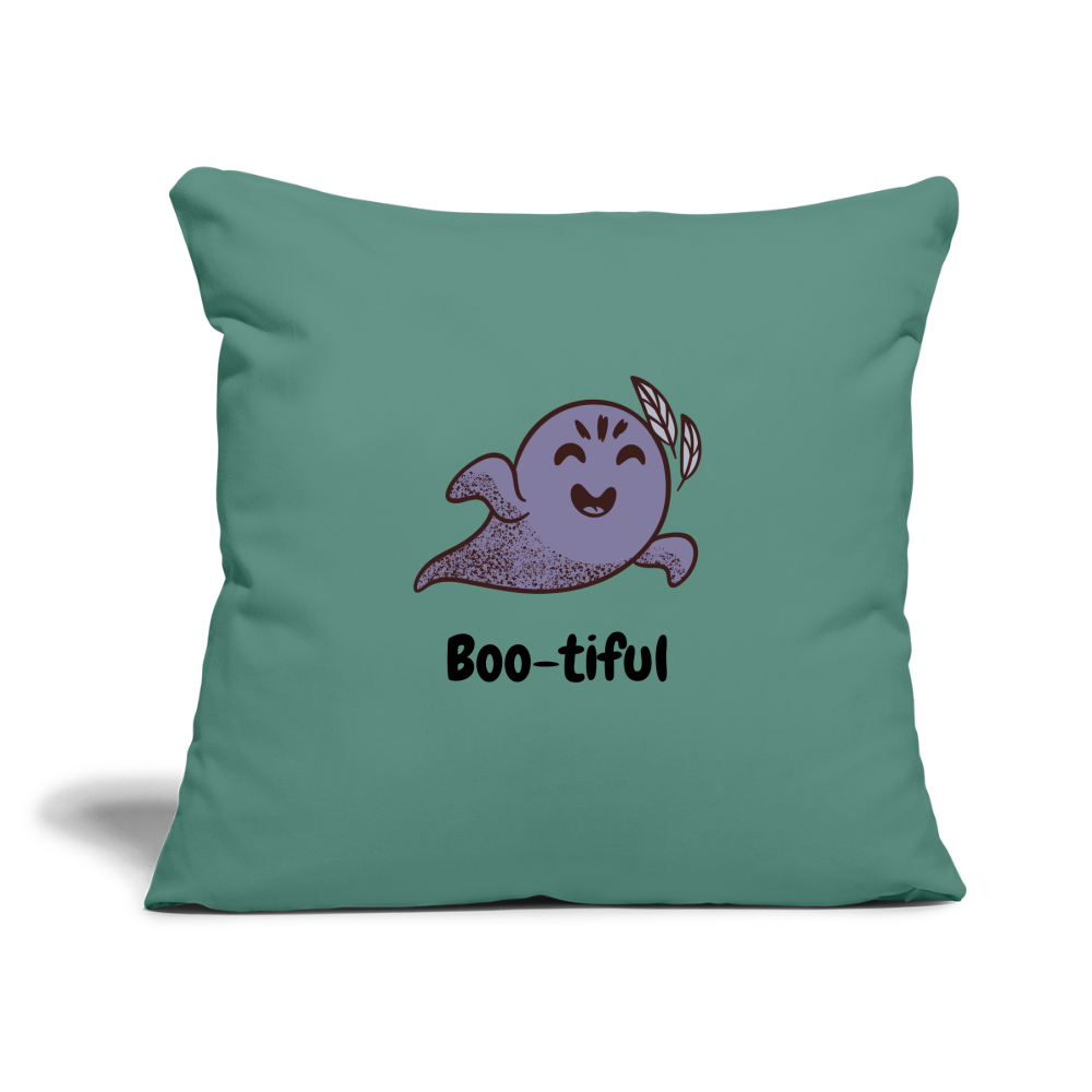 Throw Pillow Cover 18” x 18” "Boo-tiful" - cypress green