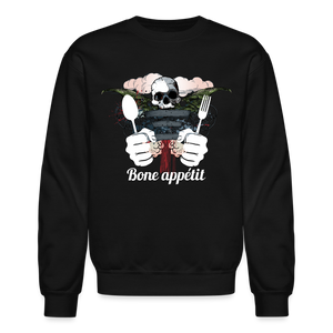 Crewneck Sweatshirt "Bone appétit" - black