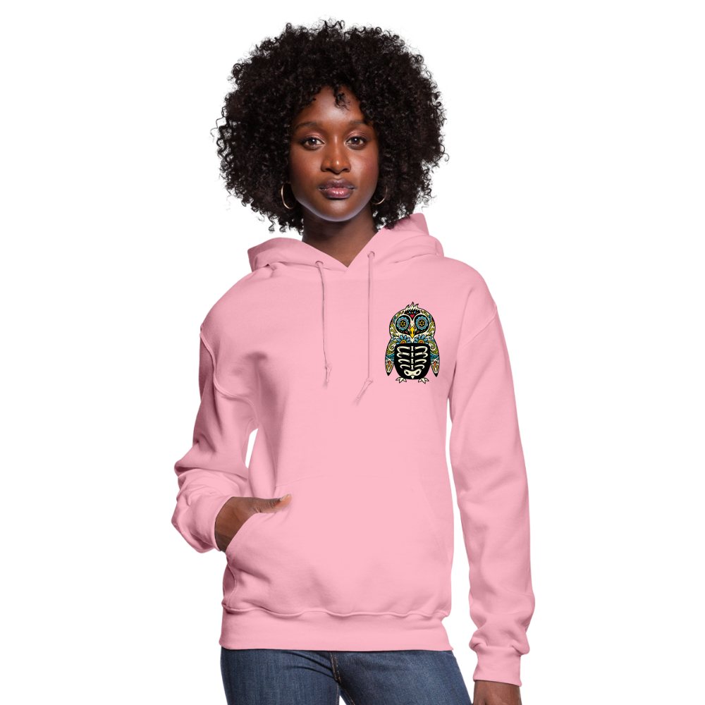 Women's Hoodie "Colorful Owl" - classic pink