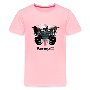 Kids' Premium T-Shirt "Bone appétit" - pink