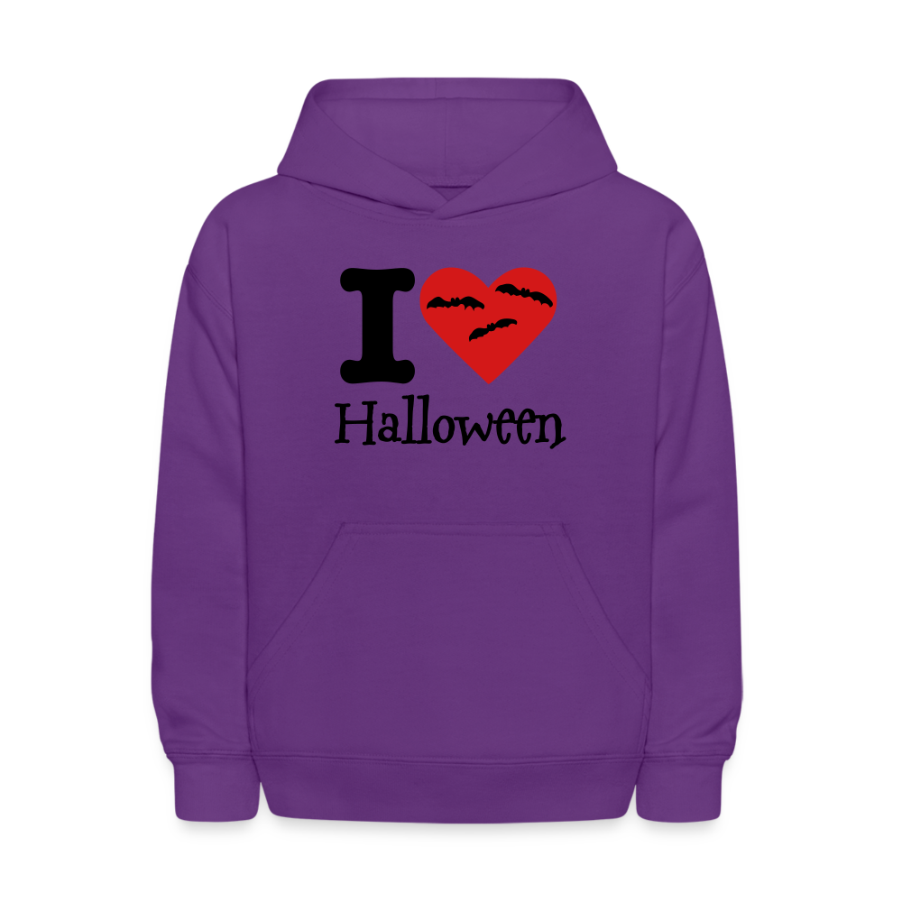 Kids' Hoodie "I Love Halloween" - purple