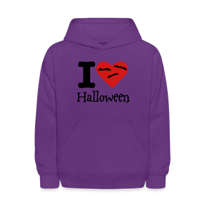 Kids' Hoodie "I Love Halloween" - purple